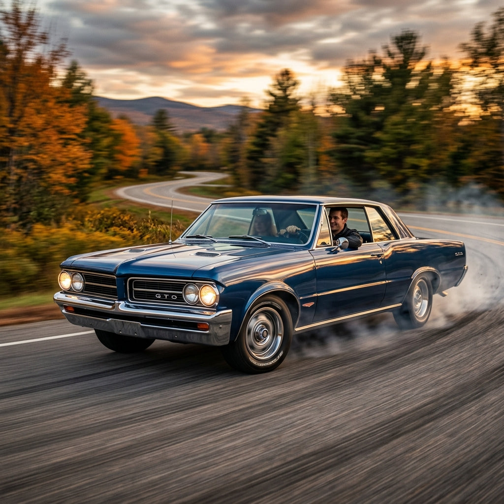 Action Shot: Pontiac GTO Driving Fast