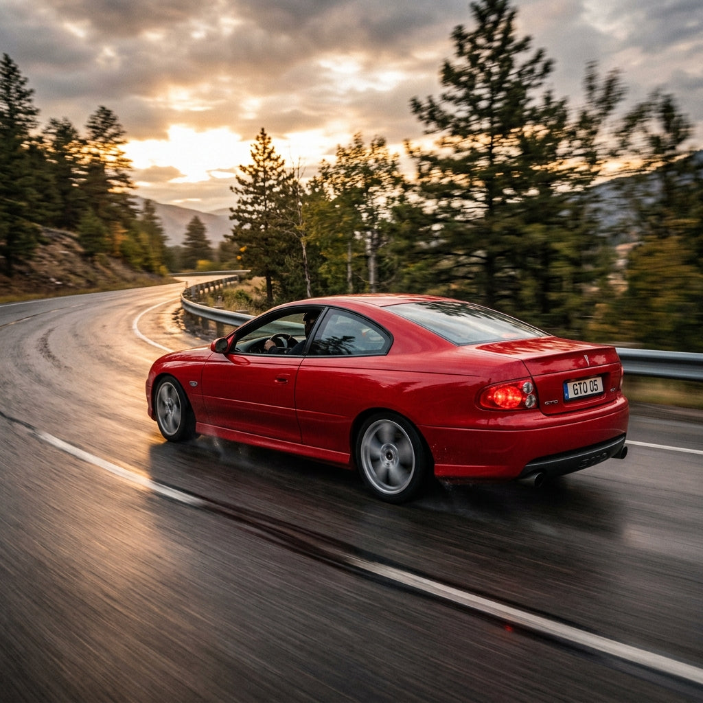 Action Shot: Pontiac GTO Driving Fast