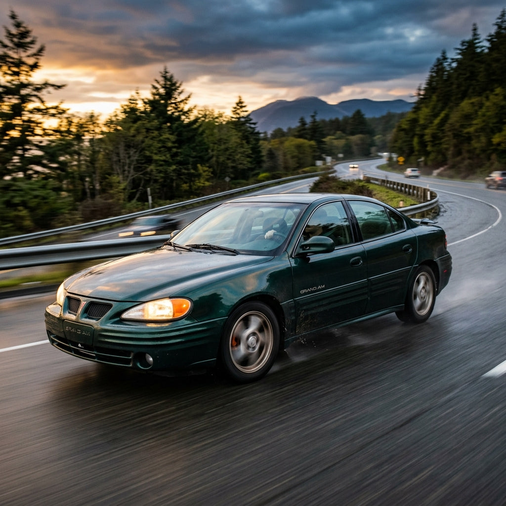 Action Shot: Pontiac Grand Am Driving Fast