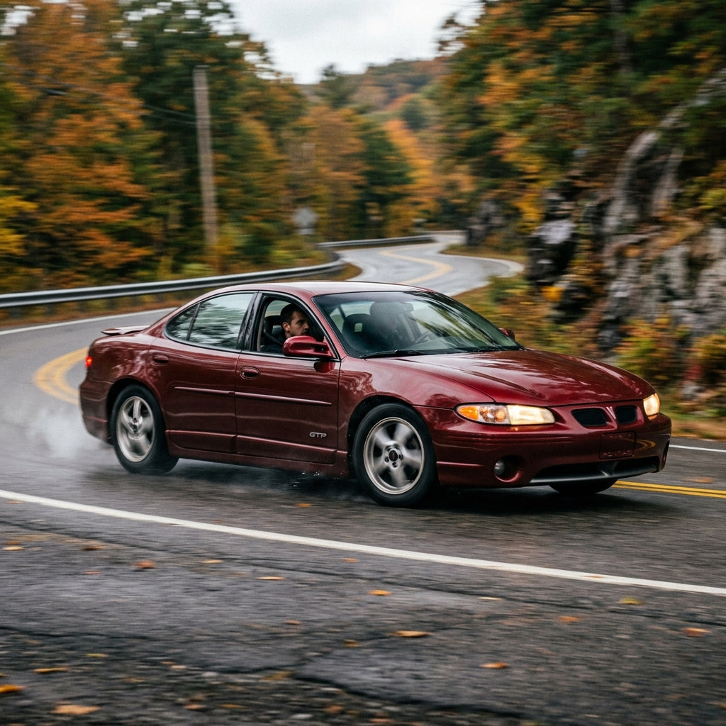 Action Shot: Pontiac Grand Prix Driving Fast