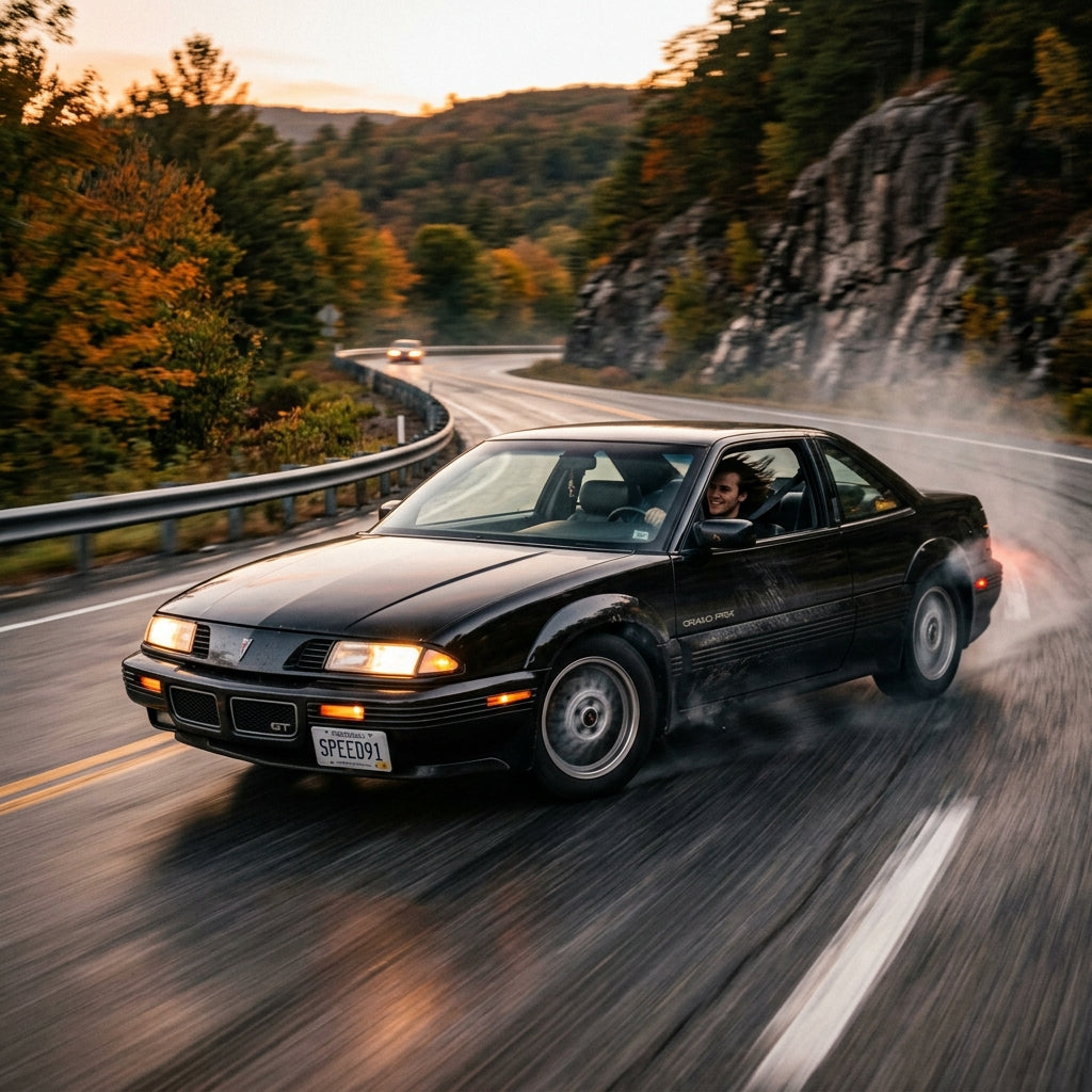 Action Shot: Pontiac Grand Prix Driving Fast