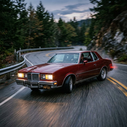 Action Shot: Pontiac Grand Prix Driving Fast