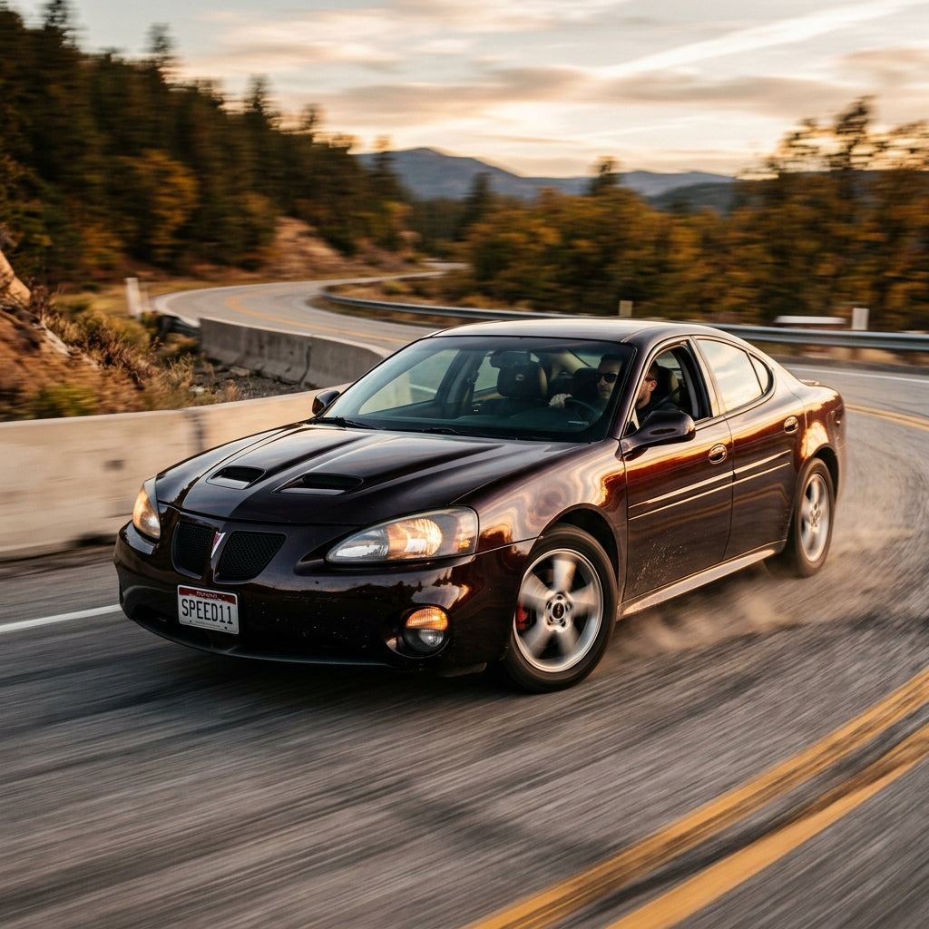 Action Shot: Pontiac Grand Prix Driving Fast