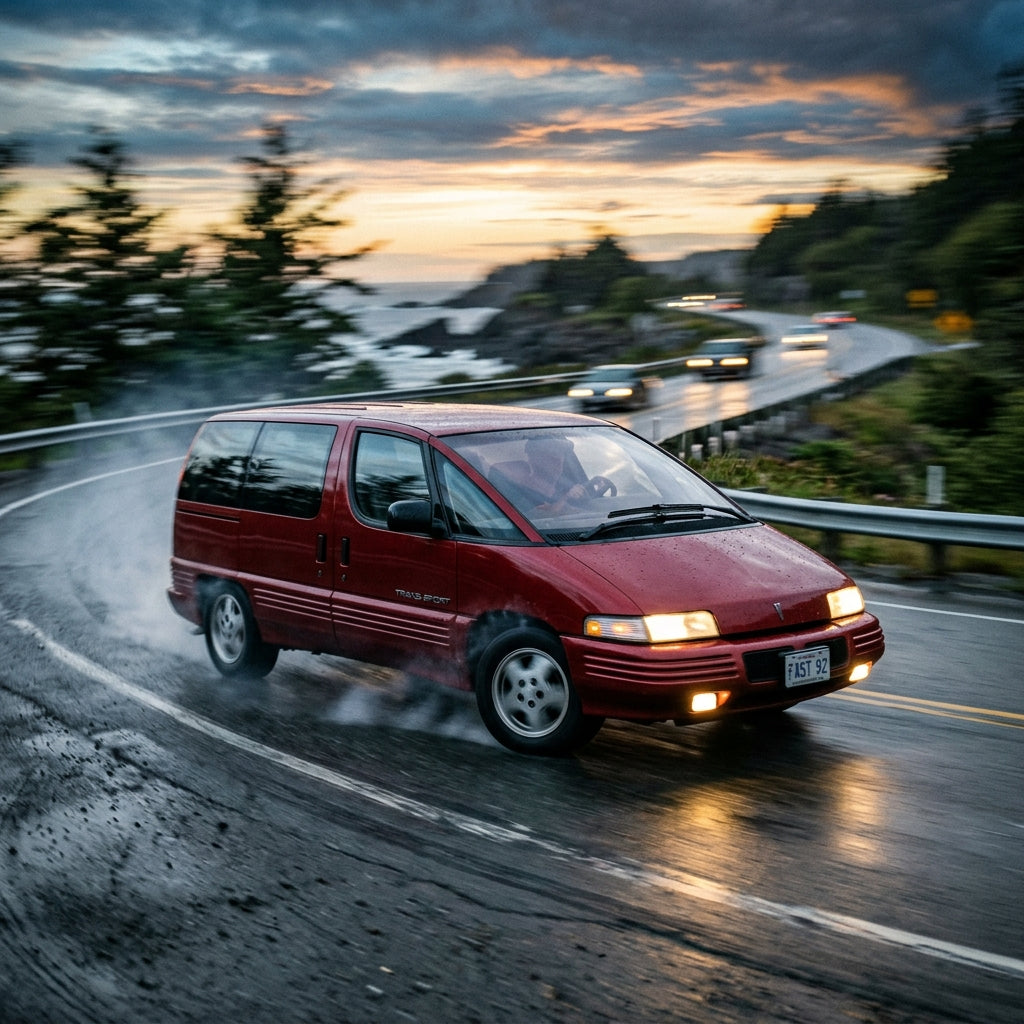 Action Shot: Pontiac Trans Sport Driving Fast
