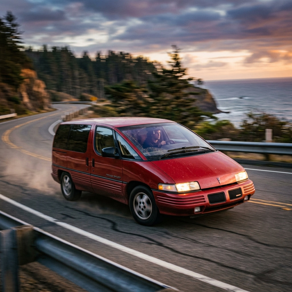 Action Shot: Pontiac Trans Sport Driving Fast