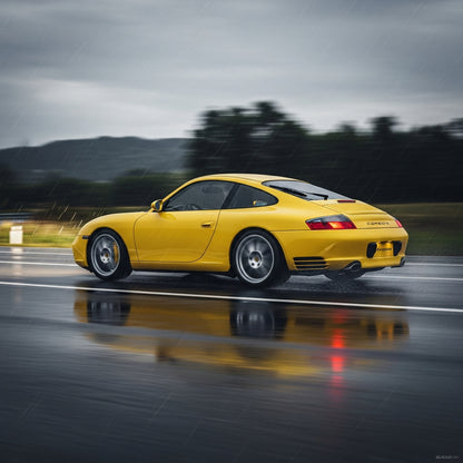 Action Shot: Porsche 911 Driving Fast