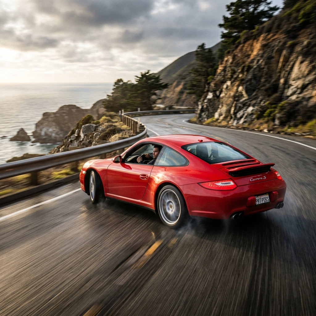 Action Shot: Porsche 911 Driving Fast