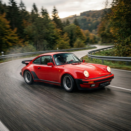 Action Shot: Porsche 930 Driving Fast