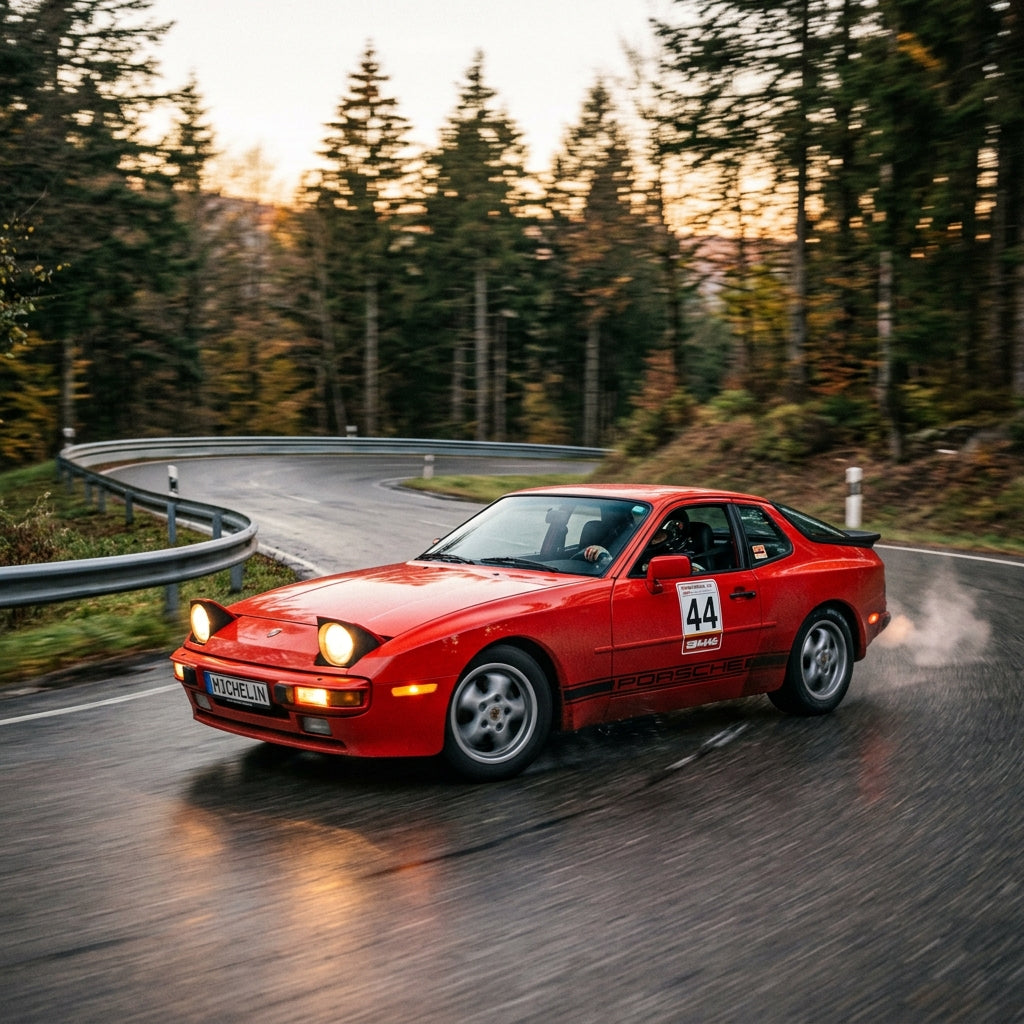 Action Shot: Porsche 944 Driving Fast
