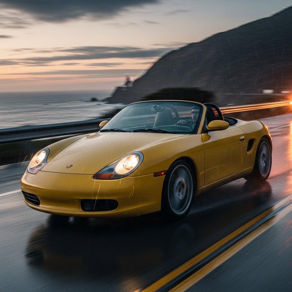 Action Shot: Porsche Boxster Driving Fast
