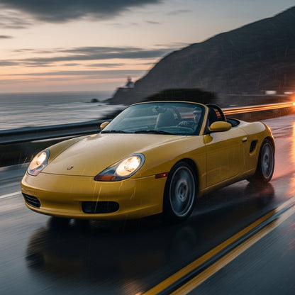 Action Shot: Porsche Boxster Driving Fast