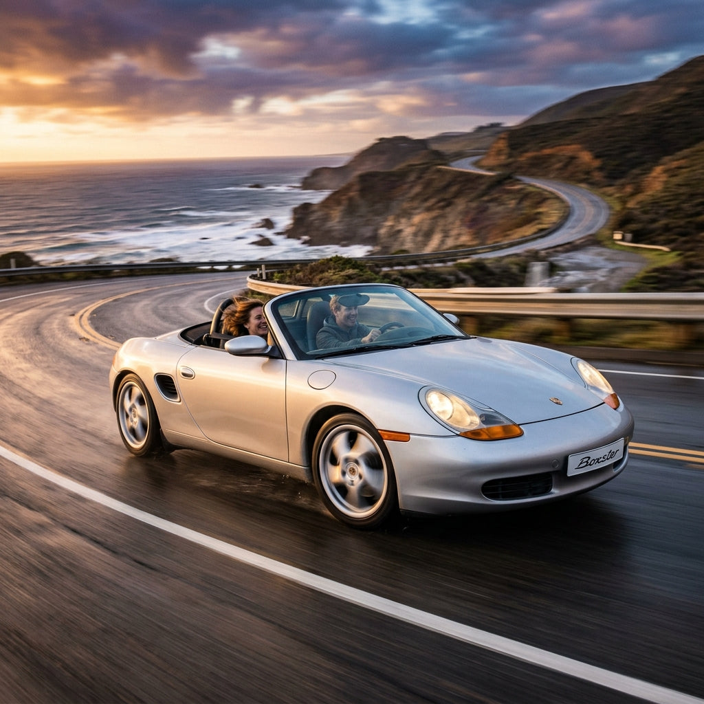 Action Shot: Porsche Boxster Driving Fast