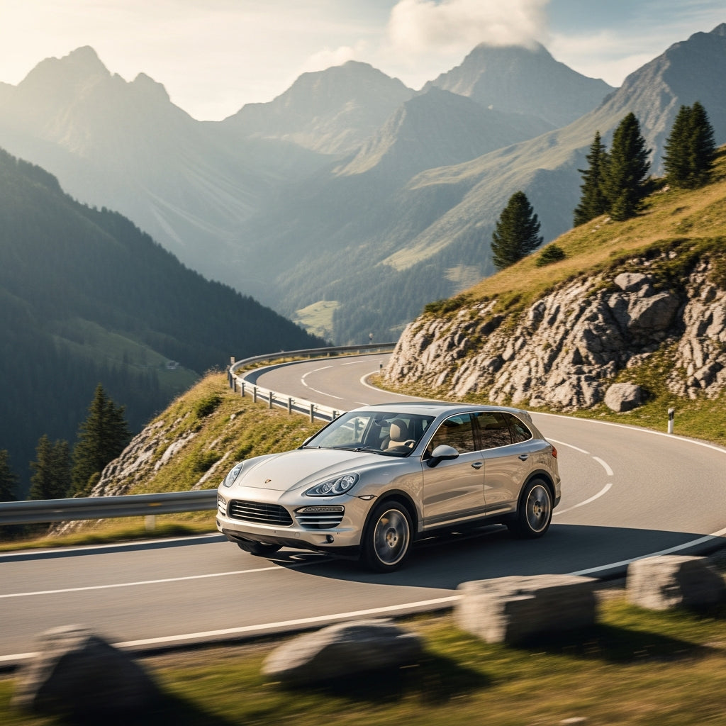 Action Shot: Porsche Cayenne Driving Fast