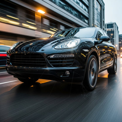 Action Shot: Porsche Cayenne Driving Fast