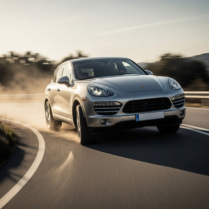 Action Shot: Porsche Cayenne Driving Fast