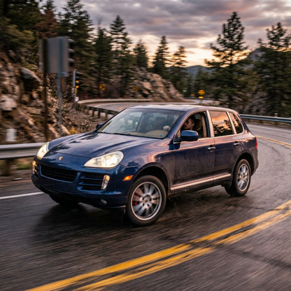 Action Shot: Porsche Cayenne Driving Fast