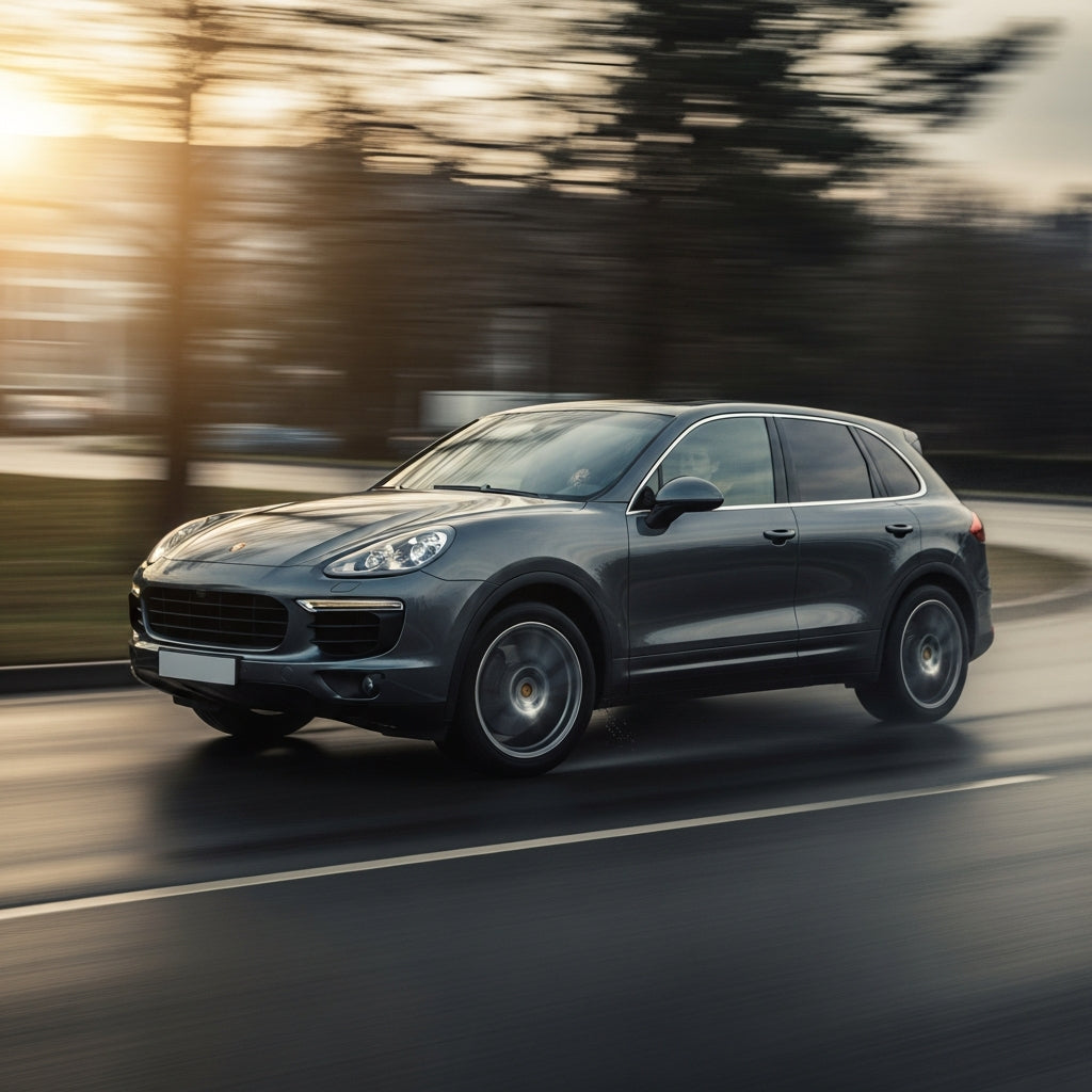 Action Shot: Porsche Cayenne Driving Fast