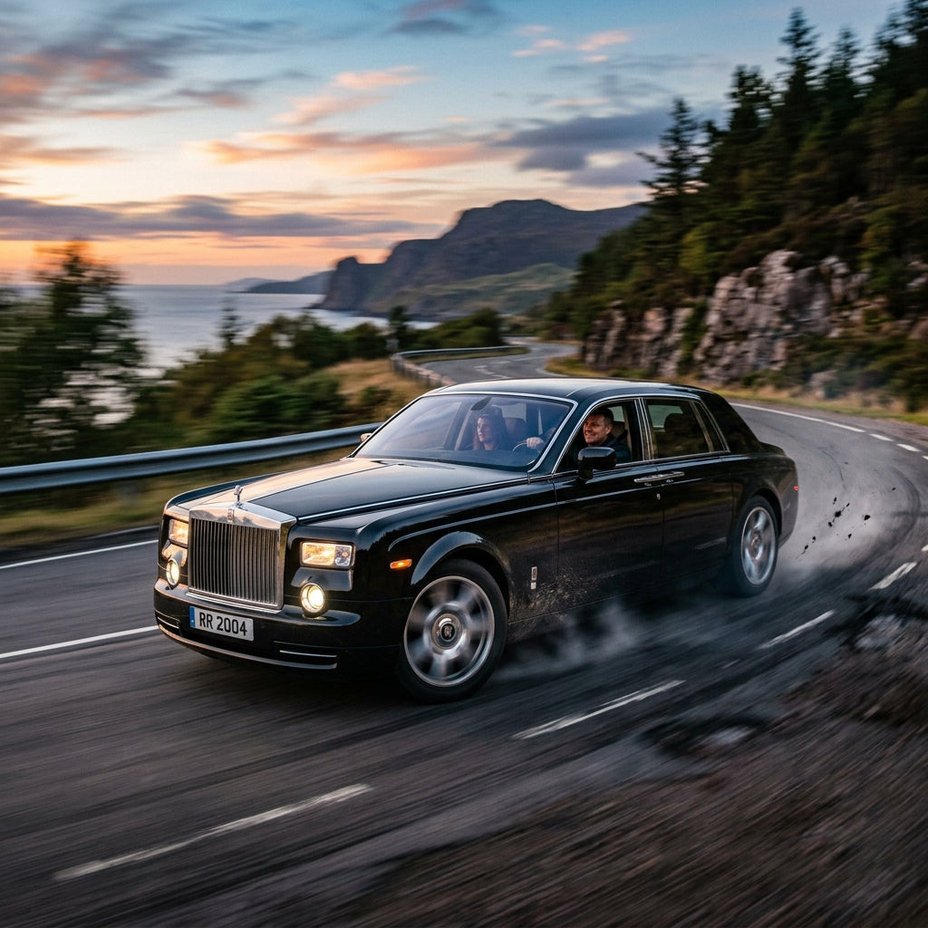 Action Shot: Rolls Royce Phantom Driving Fast