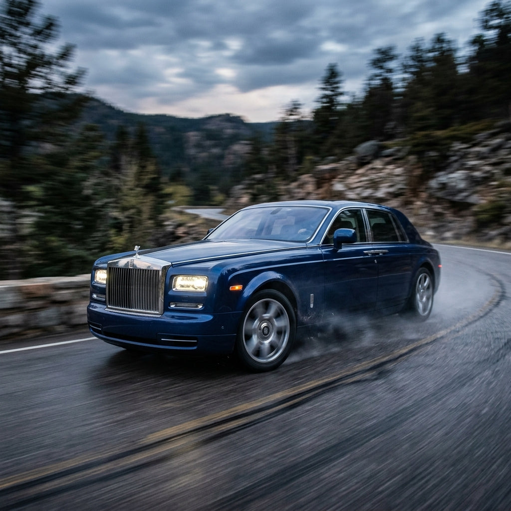Action Shot: Rolls Royce Phantom Driving Fast
