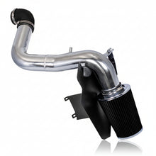 Car air intake system with black filter on a white background