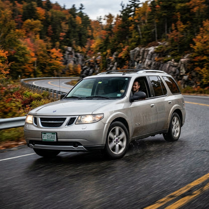 Action Shot: Saab 9-7X Driving Fast