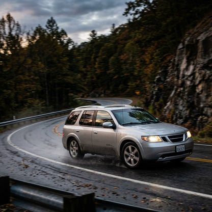 Action Shot: Saab 9-7X Driving Fast