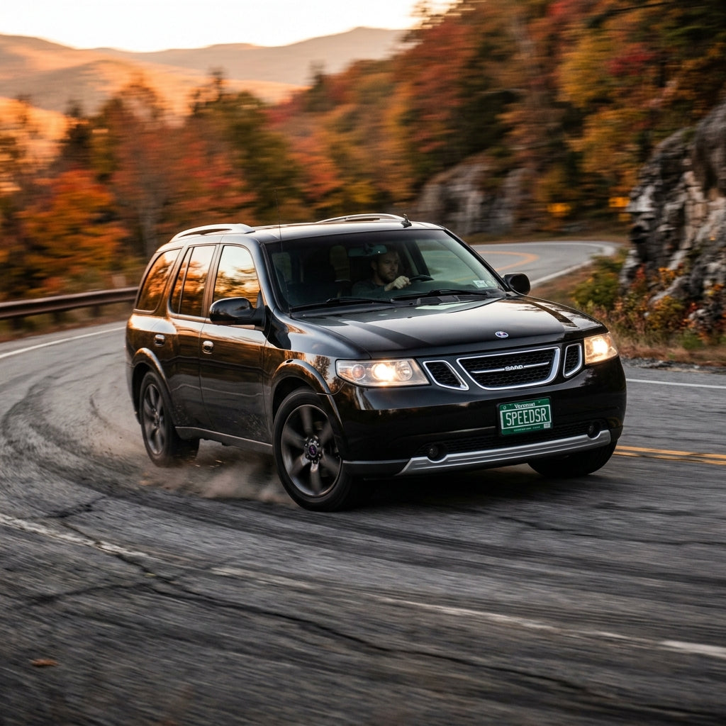 Action Shot: Saab 9-7x Driving Fast