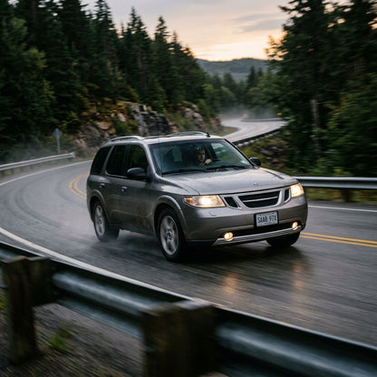 Action Shot: Saab 9-7x Driving Fast