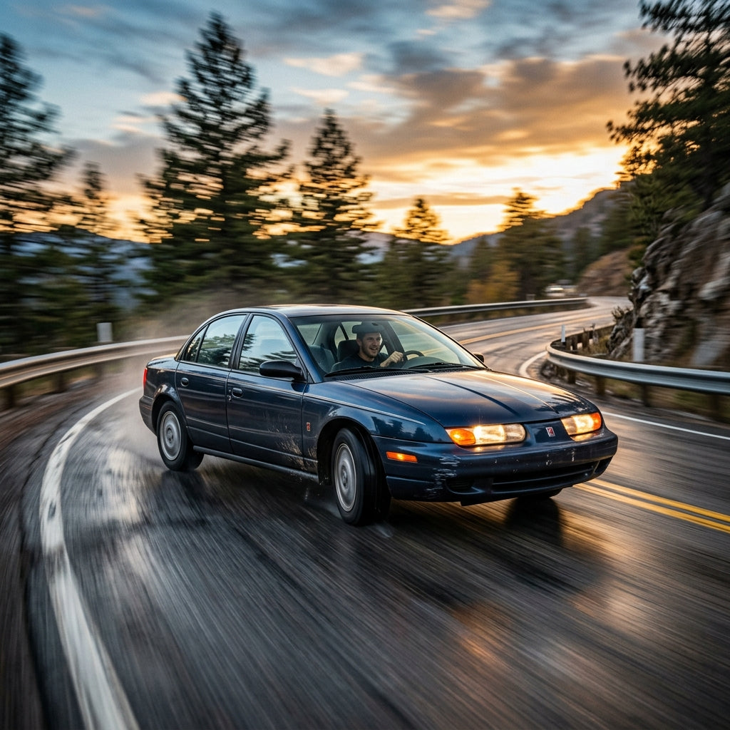 Action Shot: Saturn SL Driving Fast