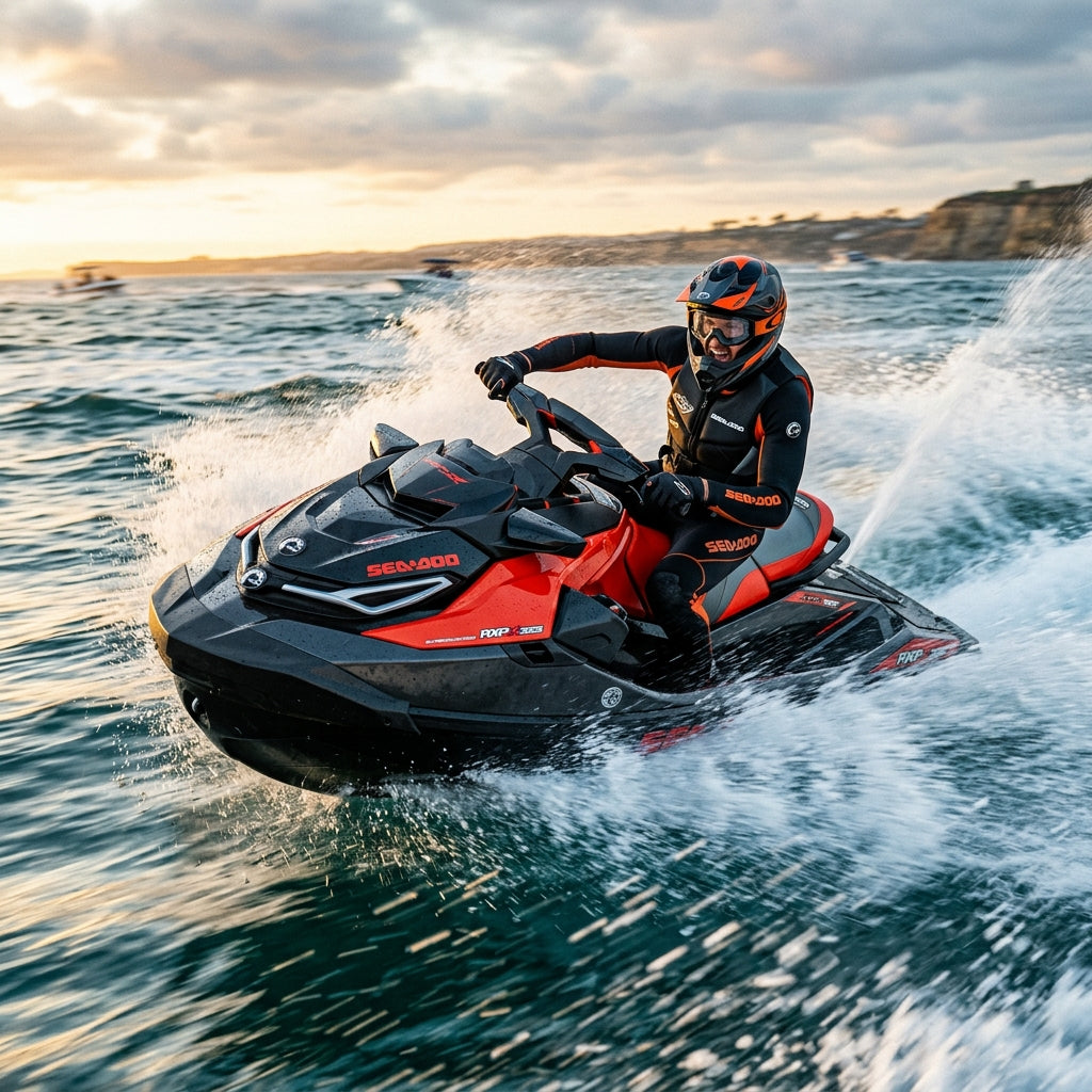 Action Shot: Sea-Doo RXP-X, RXT-X, GTX Driving Fast