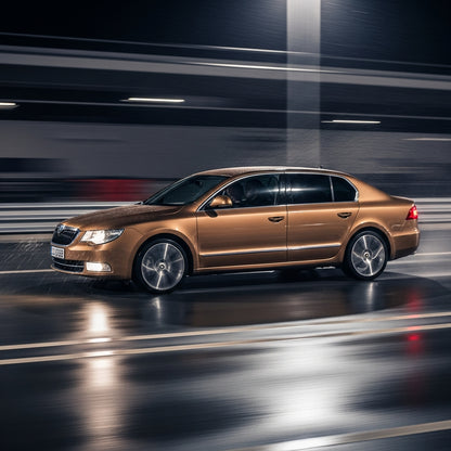 Action Shot: Skoda  Superb Driving Fast