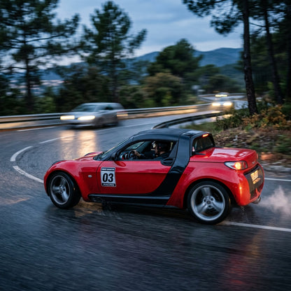 Action Shot: Smart Fortwo,Roadster Driving Fast