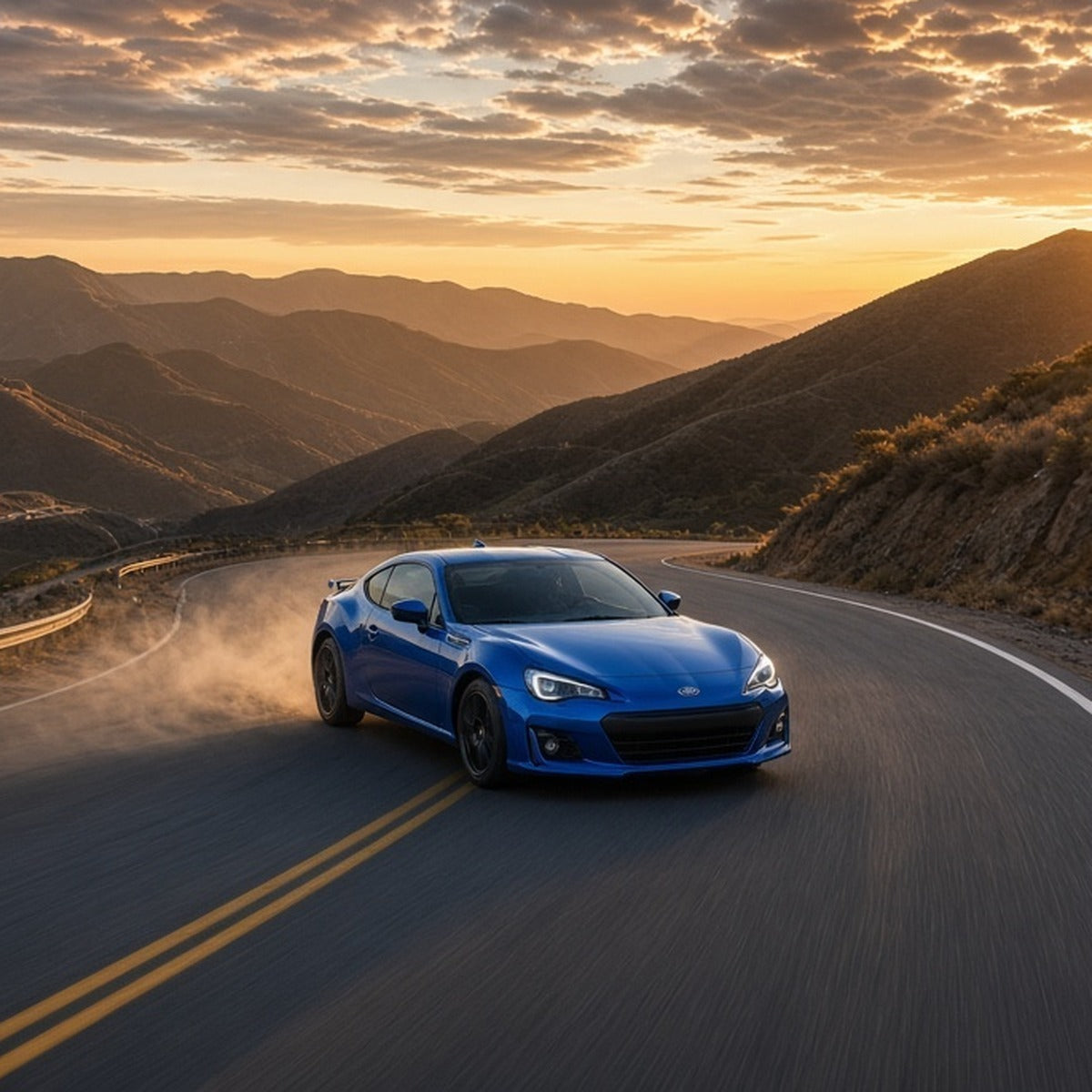 Subaru BRZ on a mountain road