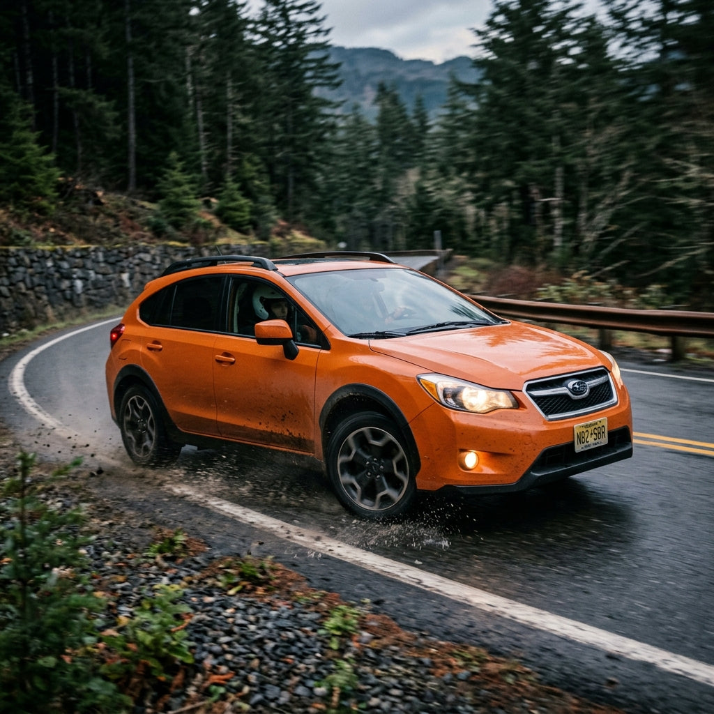 Action Shot: Subaru Crosstrek Driving Fast