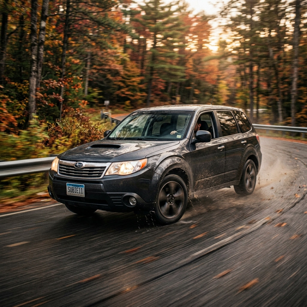 Action Shot: Subaru Forester Driving Fast