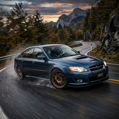 Action Shot: Subaru Legacy Driving Fast
