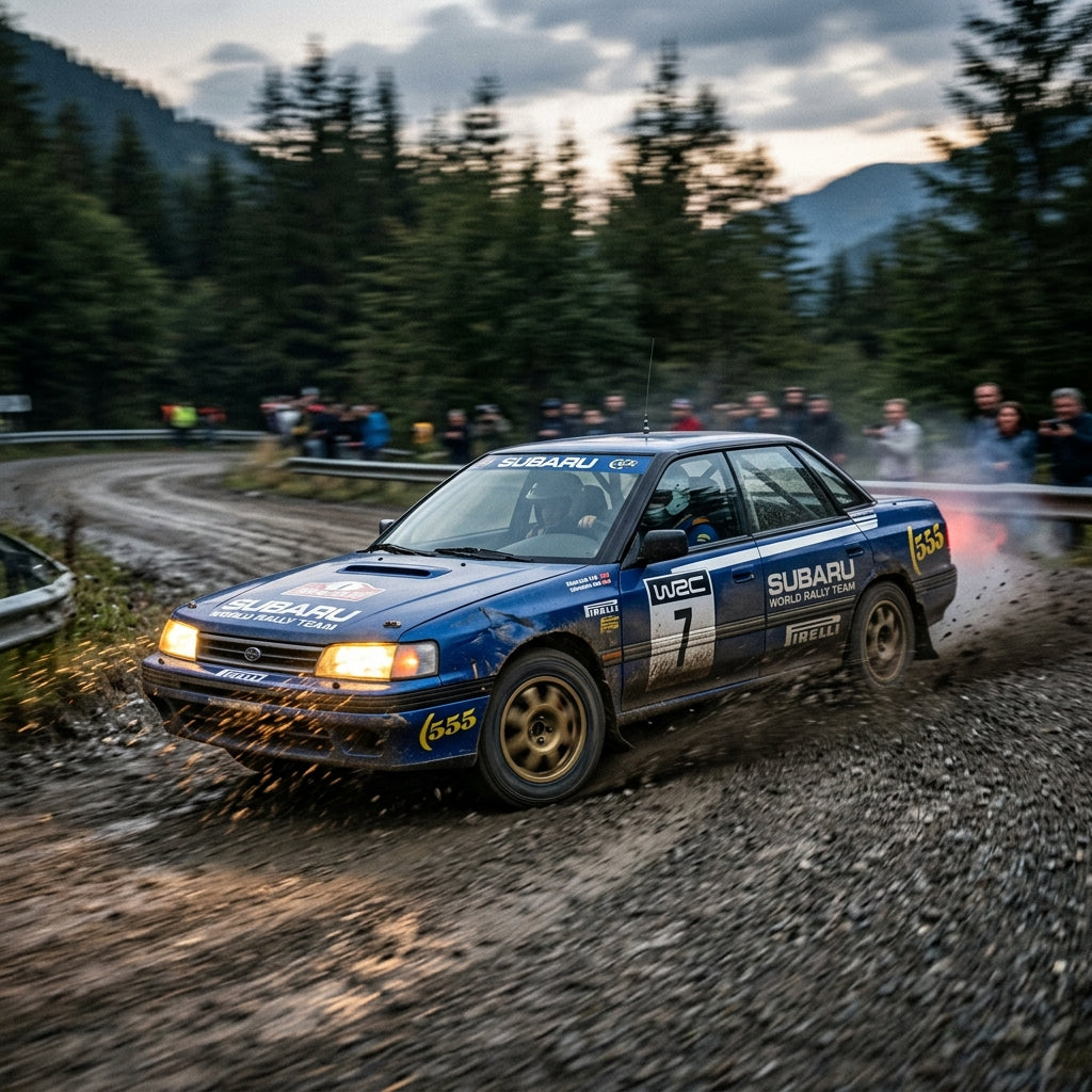 Action Shot: Subaru Legacy Driving Fast