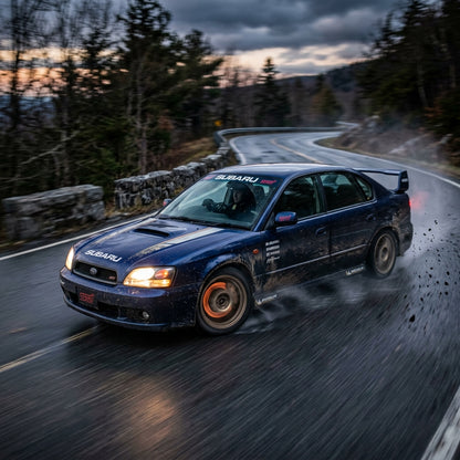 Action Shot: Subaru Legacy Driving Fast