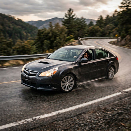 Action Shot: Subaru Legacy Driving Fast