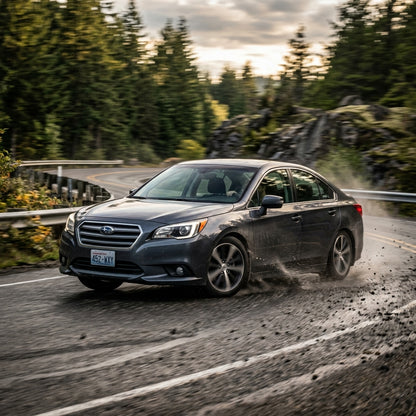 Action Shot: Subaru Legacy Driving Fast