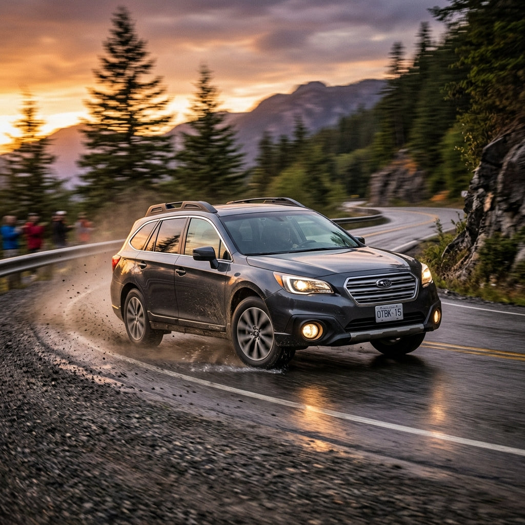 Action Shot: Subaru Legacy, Outback Driving Fast