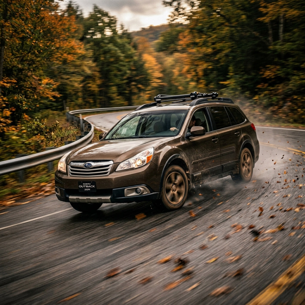 Action Shot: Subaru Legacy,Outback Driving Fast