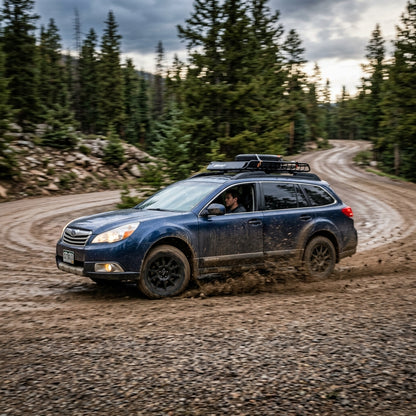 Action Shot: Subaru Legacy,Outback Driving Fast