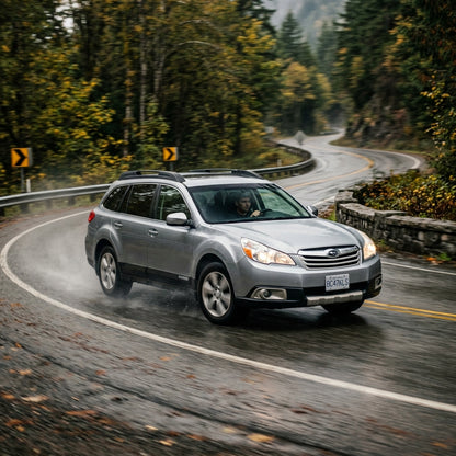 Action Shot: Subaru Legacy,Outback Driving Fast