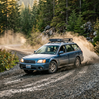 Action Shot: Subaru Legacy,Outback,Baja Driving Fast