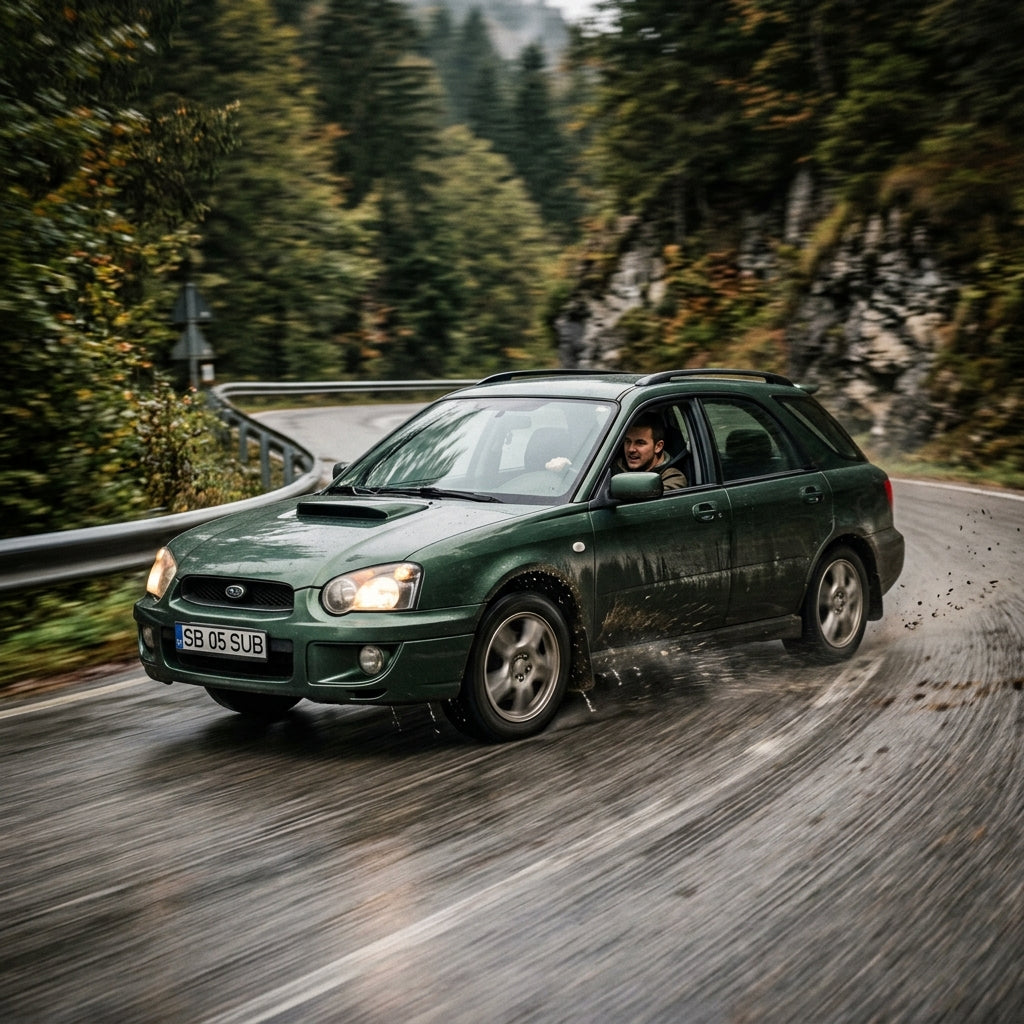 Action Shot: Subaru Outback Driving Fast