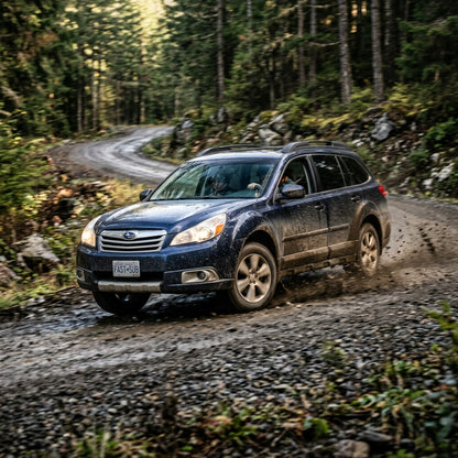 Action Shot: Subaru Outback Driving Fast