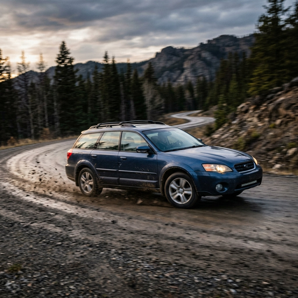 Action Shot: Subaru Outback Driving Fast