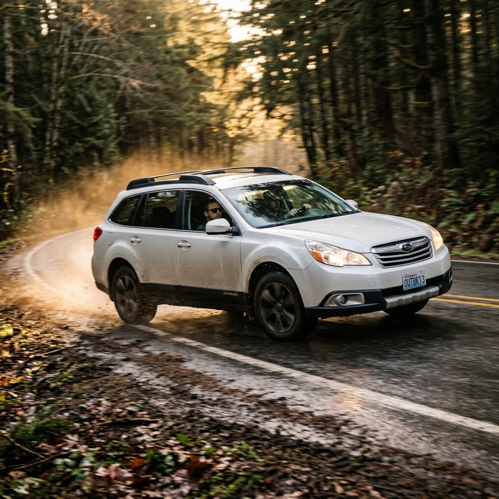 Action Shot: Subaru Outback Driving Fast