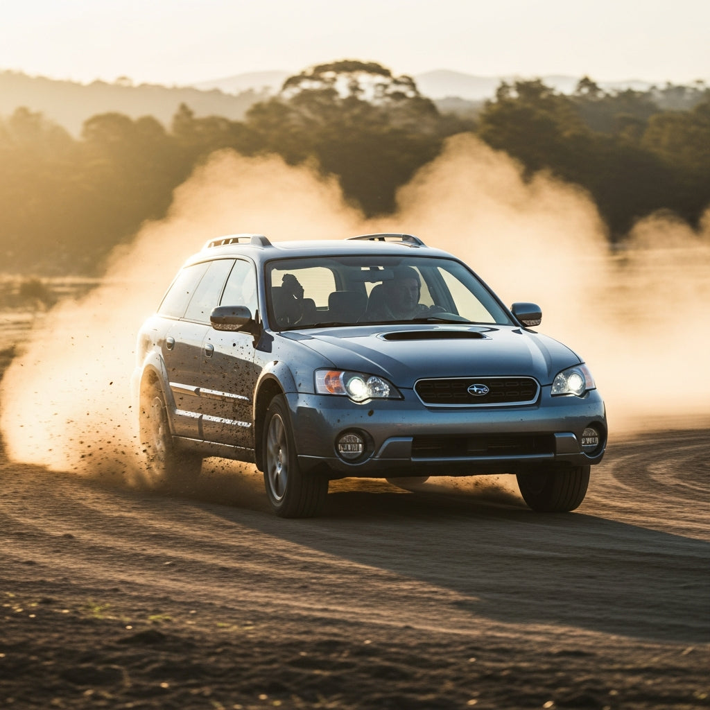 Action Shot: Subaru Outback Driving Fast
